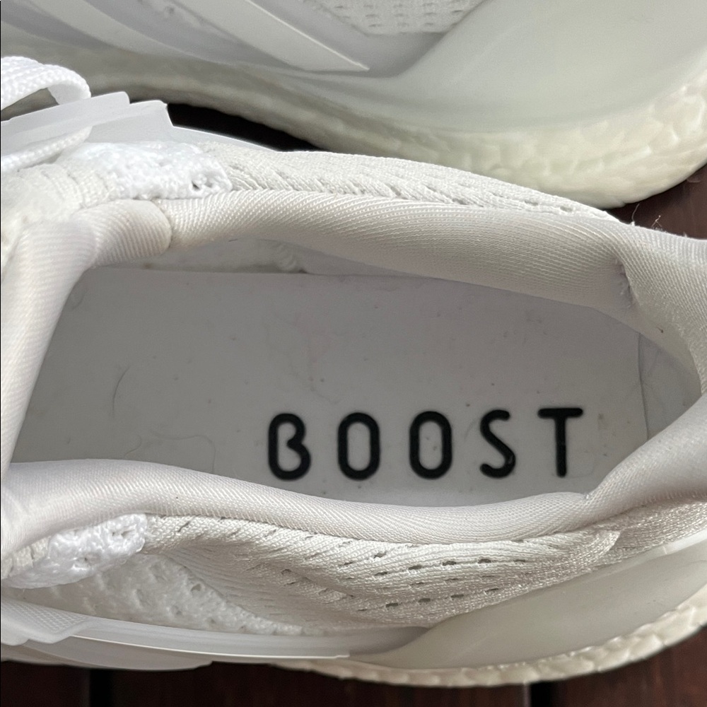 adidas Women’s All-White Knit Running Sneakers - Picture 3 of 5